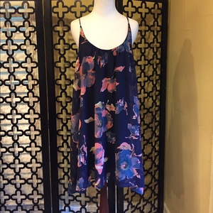 MY BELOVED BLUE FLORAL TANK MINI‎  DRESS SIZE LARGE